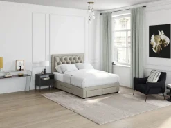 Online Cama con cajones tela terciopelo 140 x 190 cm LEOPOLD Cama Terciopelo|Cama Adulto