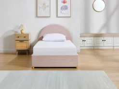 Clearance Cama con canapé 90 x 190 cm de terciopelo de pana color + colchón - LIRIMO Cama Terciopelo|Cama Infantil