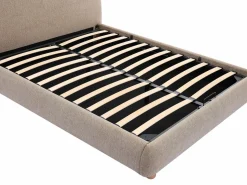 Best Vente-unique Cama con canapé 140 x 190 cm en tela color + colchón - VANARI Topo