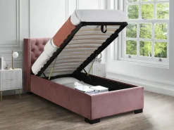 Best Cama con canapé de 90 x 200 cm con cabecero tapizado en terciopelo y colchón - MASSIMO Cama Terciopelo|Cama Con Canapé