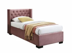 Best Cama con canapé de 90 x 200 cm con cabecero tapizado en terciopelo y colchón - MASSIMO Cama Terciopelo|Cama Con Canapé