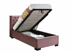 Best Cama con canapé de 90 x 200 cm con cabecero tapizado en terciopelo y colchón - MASSIMO Cama Terciopelo|Cama Con Canapé