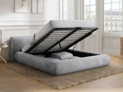 Vente-unique Cama con canapé king size 180 x 200 cm de tela color - MIRSIO