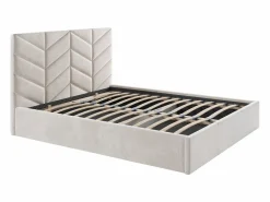 Vente-unique Cama con canapé king size 200 x 200 cm de tejido texturizado - JUSTANI