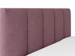 Vente-unique Cama con canapé queen size 160 x 200 cm cabecero con costuras verticales tela burdeos - KILACLO