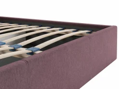 Vente-unique Cama con canapé queen size 160 x 200 cm cabecero con costuras verticales tela burdeos - KILACLO