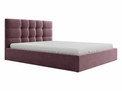 Discount Cama con canapé queen size 160 x 200 cm de tela burdeos - ELIAVA Colección Rouge Passion