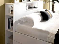 Vente-unique Cama con compartimentos 140 x 190 cm color + somier + colchón - LEANDRE