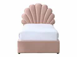 Vente-unique Cama concha 90 x 190 cm con 2 cajones en terciopelo - MOANA