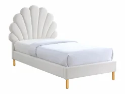 New Cama concha 90 x 190cm en terciopelo beige con colchón - MOANA Cama Terciopelo|Cama Infantil