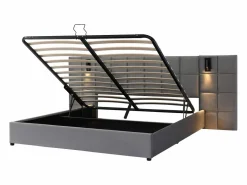 Outlet Cama contenedor de terciopelo - 180x200cm - con LED y puerto de carga - (mesita de noche no incluida) Cama Terciopelo