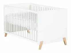 Cama convertible 140x70 - Little Big Bed sobre patas de madera blanca