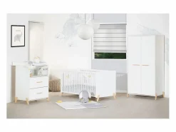 Cama convertible 140x70 - Little Big Bed sobre patas de madera blanca