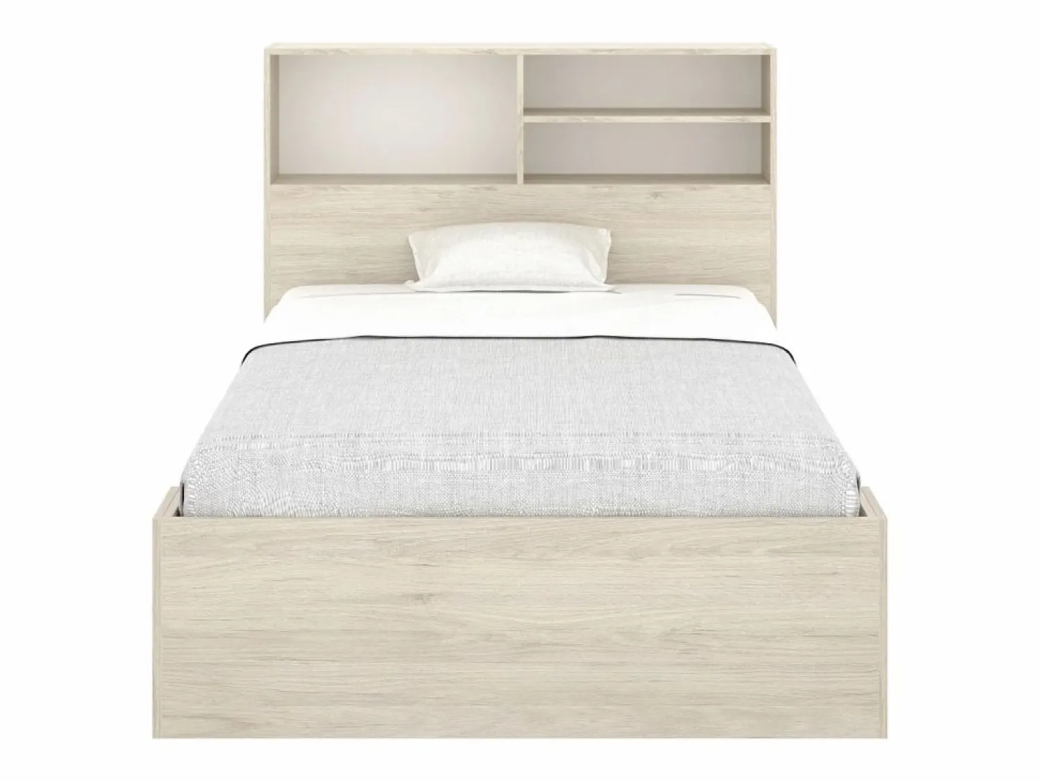 Clearance Cama de 120 x 190 cm con almacenaje en color natural y blanco - VARDIEL Cama Con Almacenaje|Cama Infantil