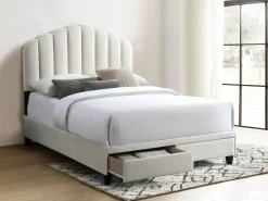 Best Cama de 160 x 200 cm con cajones - Terciopelo - + Colchón - ILISIO Cama Terciopelo