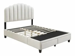 Best Cama de 160 x 200 cm con cajones - Terciopelo - + Colchón - ILISIO Cama Terciopelo