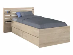 New Cama de 90 x 200 cm con canapé color natural + somier - TENALIA Cama Infantil