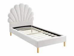 Cama de concha 90 x 190 cm en terciopelo beige - MOANA Cama Terciopelo|Cama Infantil