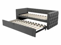 Cama de día 90x200 cm, cama nido 90x190 cm - Cama infantil en terciopelo con somier de láminas Cama Terciopelo|Cama Diván