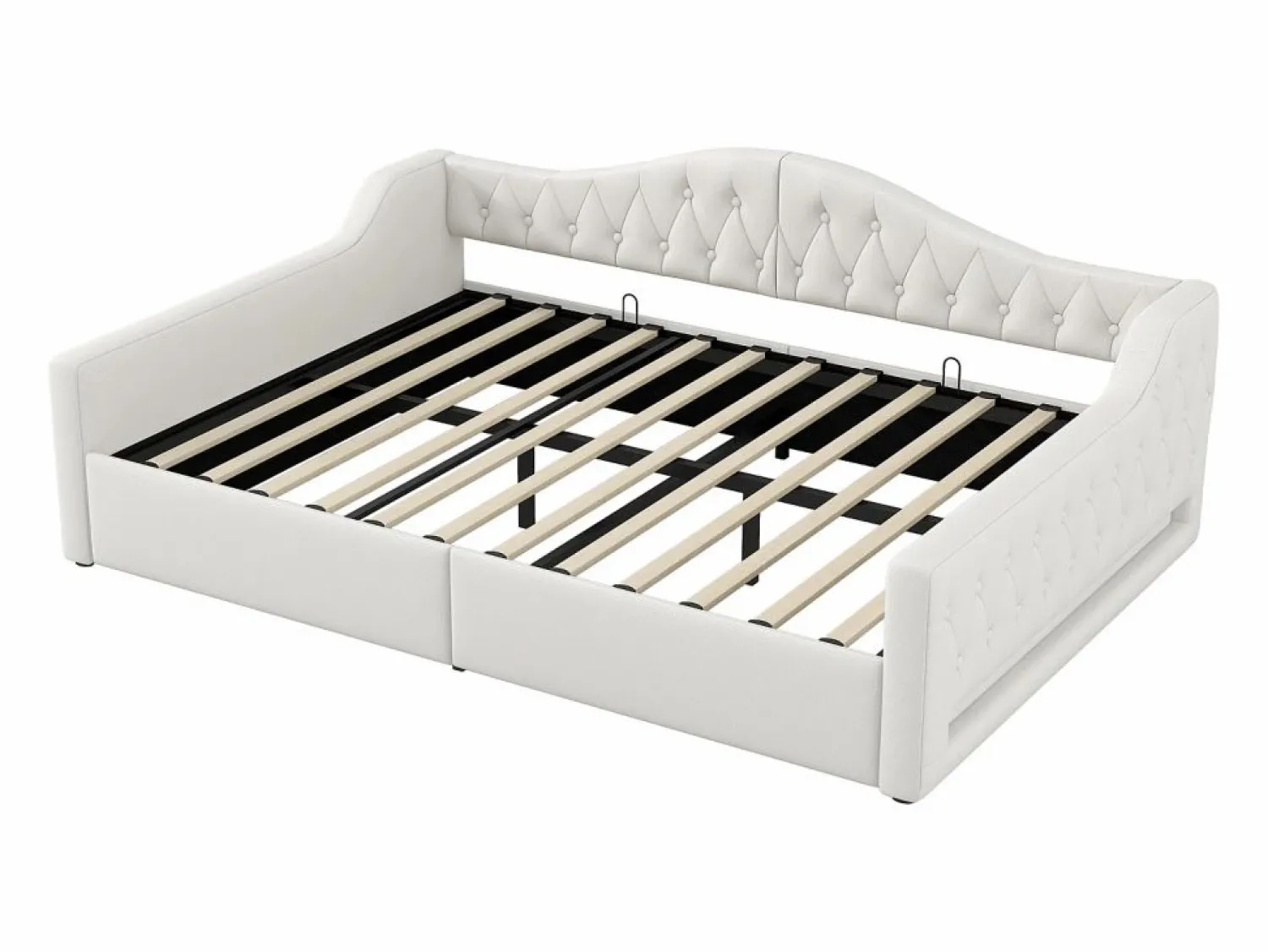 Hauss Spole Cama de día 140x200 cm en lino - Cama de adulto con canapé y LED