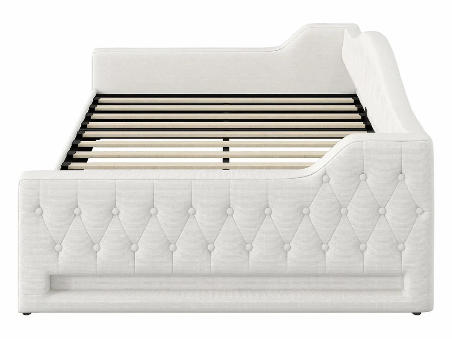 Hauss Spole Cama de día 140x200 cm en lino - Cama de adulto con canapé y LED