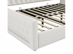 Hauss Spole Cama de día 140x200 cm en lino - Cama de adulto con canapé y LED