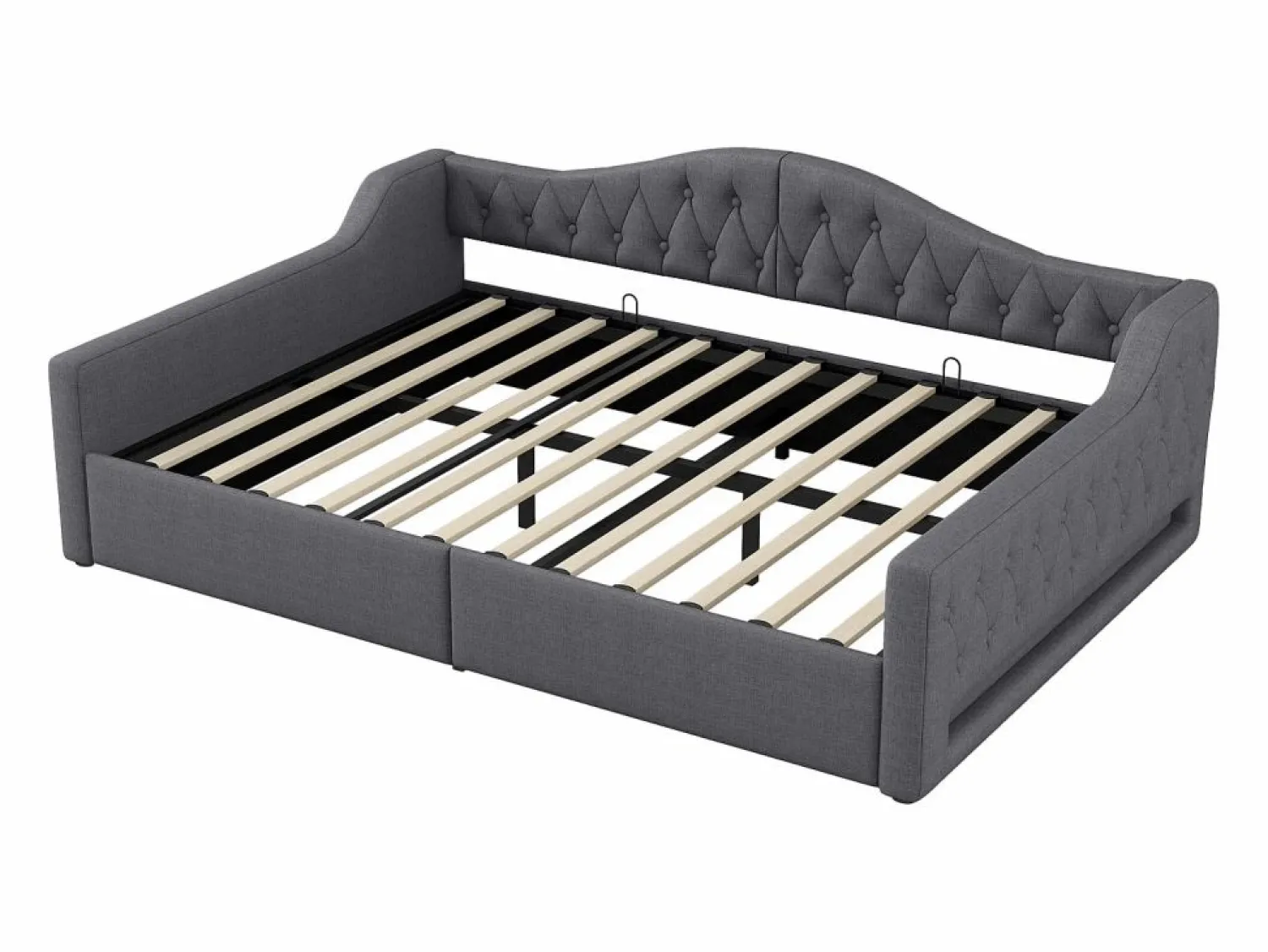 Hauss Spole Cama de día 140x200 cm en lino - Cama de adulto con canapé y LED