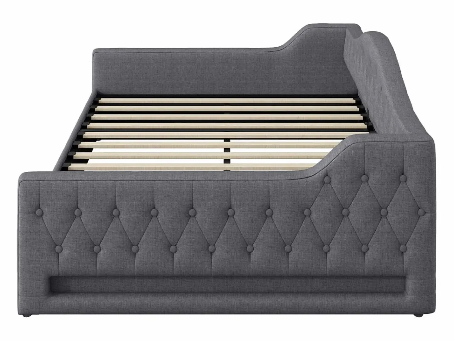 Hauss Spole Cama de día 140x200 cm en lino - Cama de adulto con canapé y LED