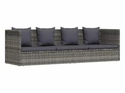 Discount Cama de jardín 200x60 cm ratán sintético Tumbona