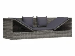 Discount Cama de jardín 200x60 cm ratán sintético Tumbona