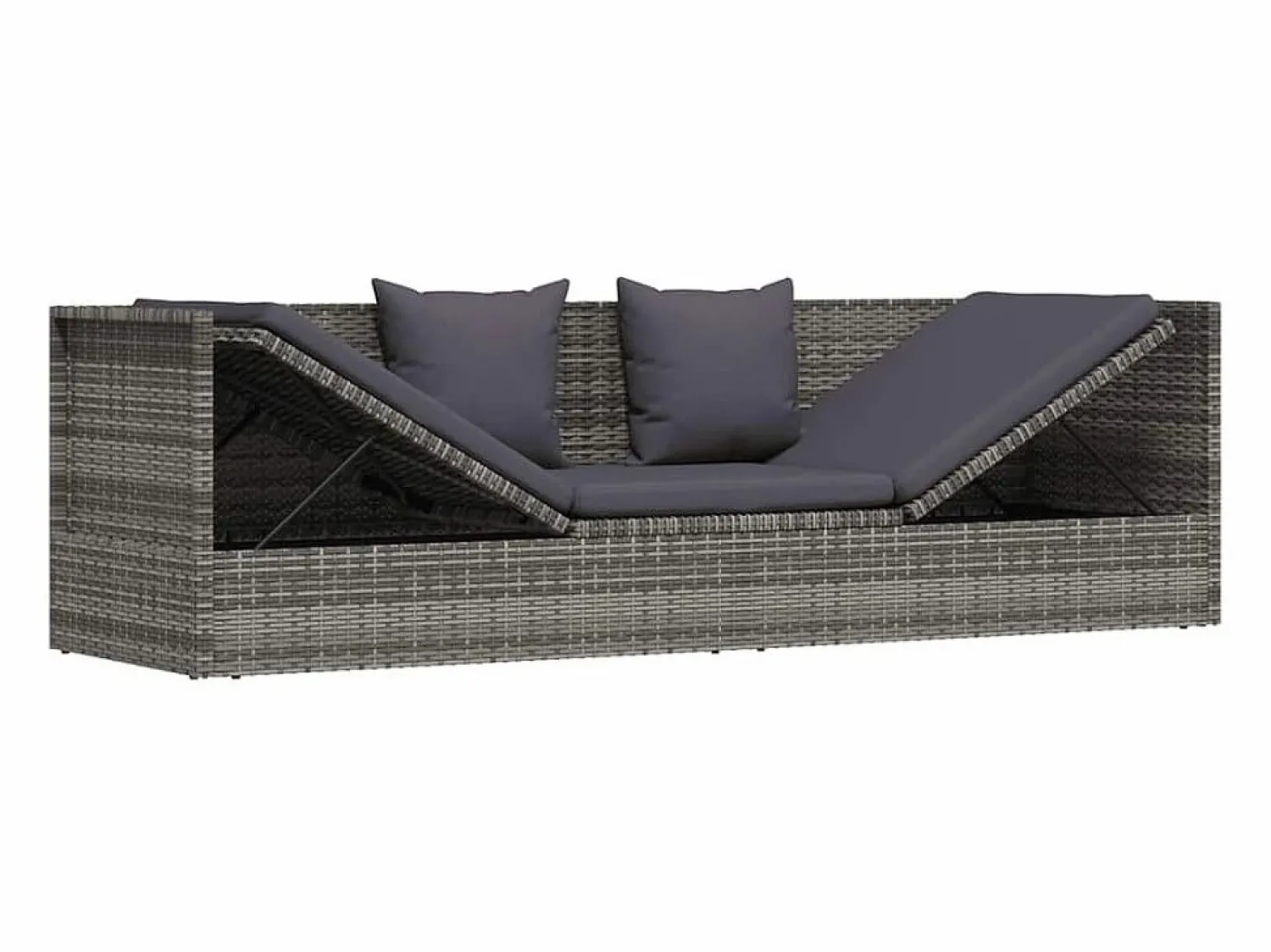 Discount Cama de jardín 200x60 cm ratán sintético Tumbona