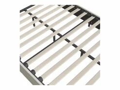 Best Cama de terciopelo con canapé de 160x200 cm - con palanca neumática - con somier de láminas - Beige