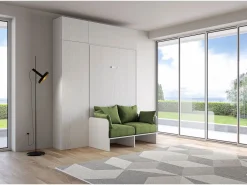 Hot Cama doble plegable francesa Kentaro de 140 cm con sofá y muebles de fresno , verde Cama Abatible