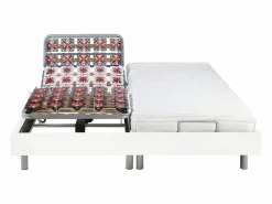 Ysmée Cama eléctrica de relax decorativa somier colchón látex 3 zonas 2x90x200 cm Tela Gris PANISOLA