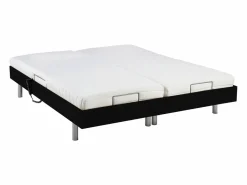 Best Cama eléctrica de relax decorativa somier colchón muelles ensacados 90 x 200 cm Tela Gris RIZALI Cama Articulada