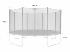 Hot Sweeek Cama elástica con red de protección de 400cm Gris