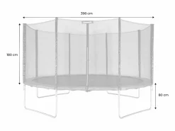 Hot Sweeek Cama elástica con red de protección de 400cm Gris
