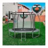 Habitat et jardin Cama elástica con red interior y canasta de baloncesto "jumper" Ø3,70 m - Gris
