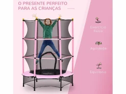 Hot Cama elástica Jump entrada con cremallera y red de seguridad Ø140x190 cm Cama Elástica