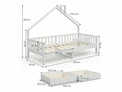 Clearance Cama en forma de casa 208x93x155 noemi Cama Montessori