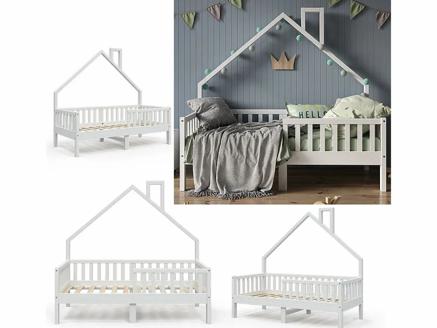 Discount Cama en forma de casa 168x83x155 noemi Cama Montessori
