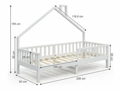 Discount Vicco Cama en forma de casa 208x93x155 noemi Blanco