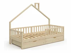 Vicco Cama en forma de casa madera natural 208x93x155 noemi
