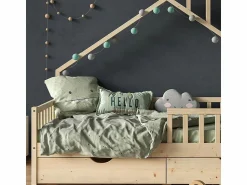 Vicco Cama en forma de casa madera natural 208x93x155 noemi