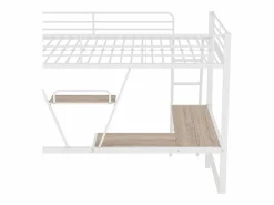 Outlet Cama entrepiso de hierro - 90x200 cm - con escritorio esquinero y estante - Cama Alta