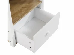 ModernLuxe Cama entrepiso de madera - 90x200 cm - con escritorio, estantes y escalera de almacenamiento - Blanco