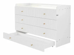 ModernLuxe Cama escamoteable 140x200 cm - con puerto USB + toma eléctrica - con iluminación LED - Cama convertible - ​ (colchón no incluido)