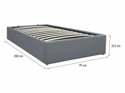 Online Habitat et jardin Cama individual de PVC con box "Ava" - 90 x 190 cm - Gris