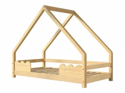 Discount Merax Cama infantil - 90 x 200 cm - con protección anticaídas - madera maciza - natural Color natural claro