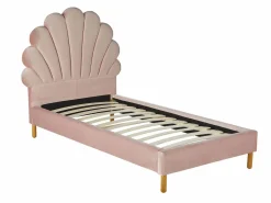 New Cama infantil 90 x 190 cabecero terciopelo rosa MOANA Cama Terciopelo|Cama Infantil